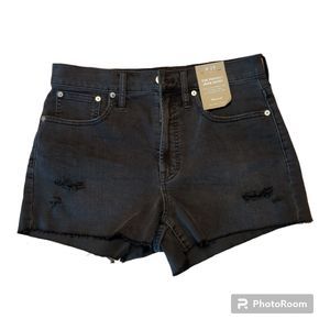 Madewell Shorts Womens 29 Black The Perfect Jean Denim Distressed High Rise